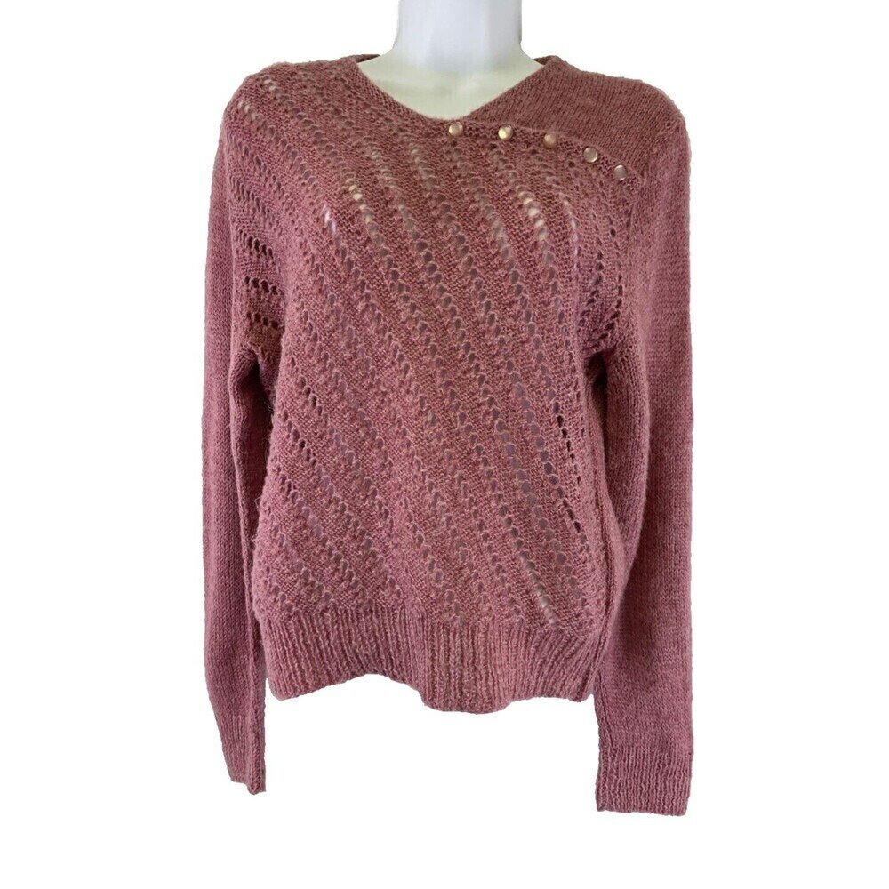 BOGO Kauri Kraft Wool Sweater Hand Crafted New Zealand Pullover Knit Pink 36